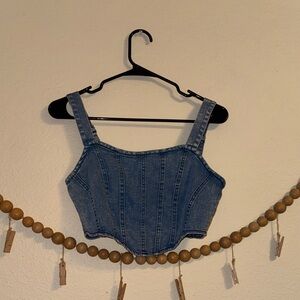Blue Denim Crop Top